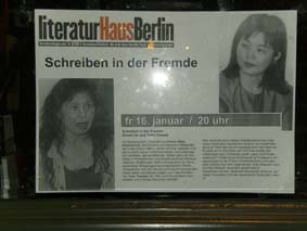 Lesung im Literaturhaus Schreiben in der Fremde